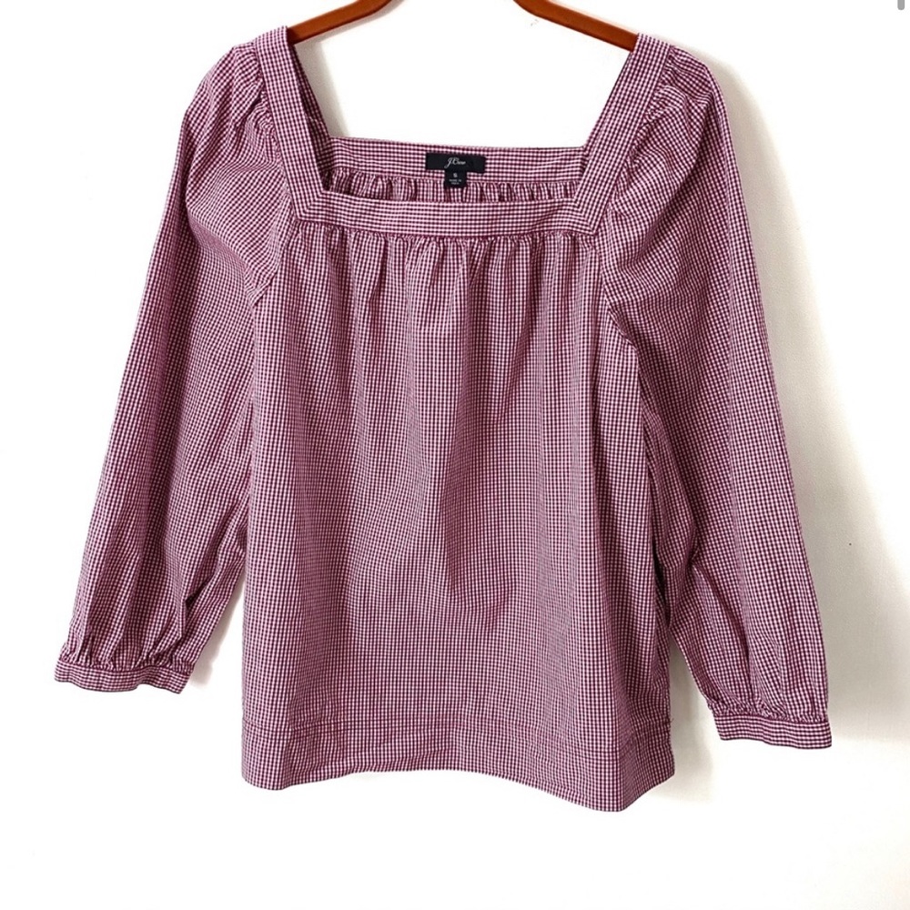 Jcrew gingham top size xs